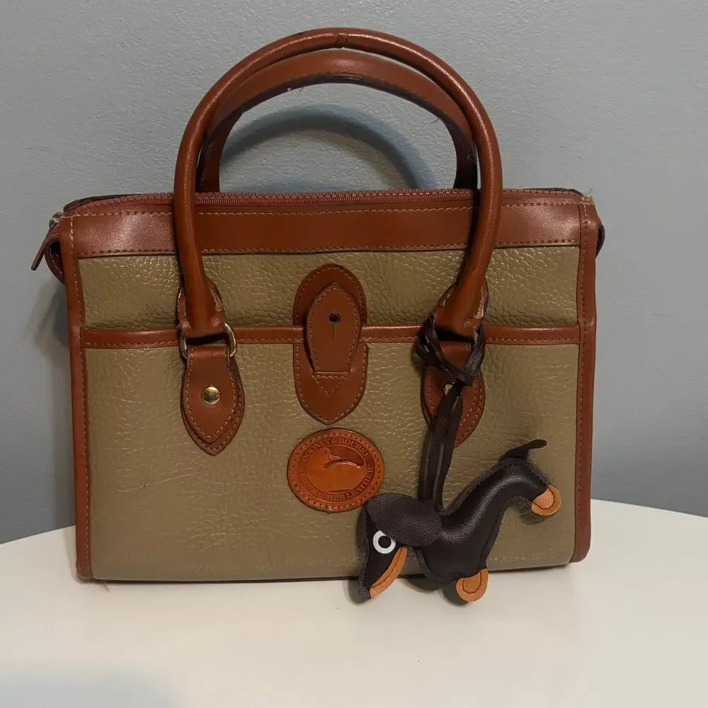 Dachshund Bag Charm Keychain Faux Leather Dog Mom Y2K Cottagecore Chocolate NWOT